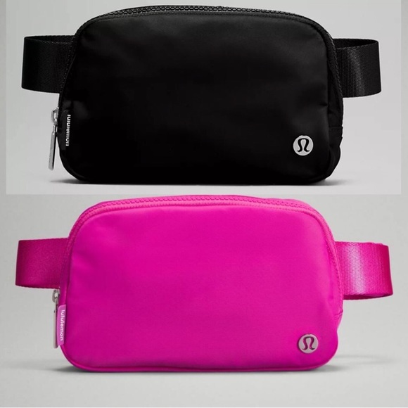 (2) Lululemon Belt Bags in Black & Sonic Pink - Picture 2 of 8